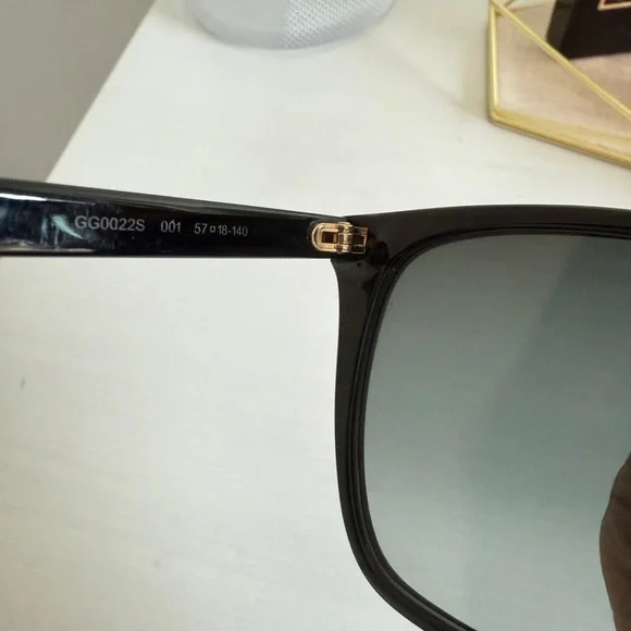 Gucci GG0022S Black Sunglasses with Gold Detail - Picture 5 of 5